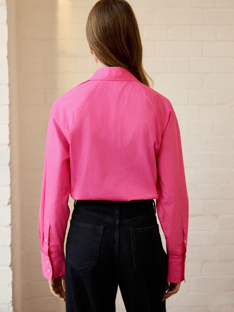rose fuchsia - Chemise oversize à manches longues Girlfriend - Image 4 of 8