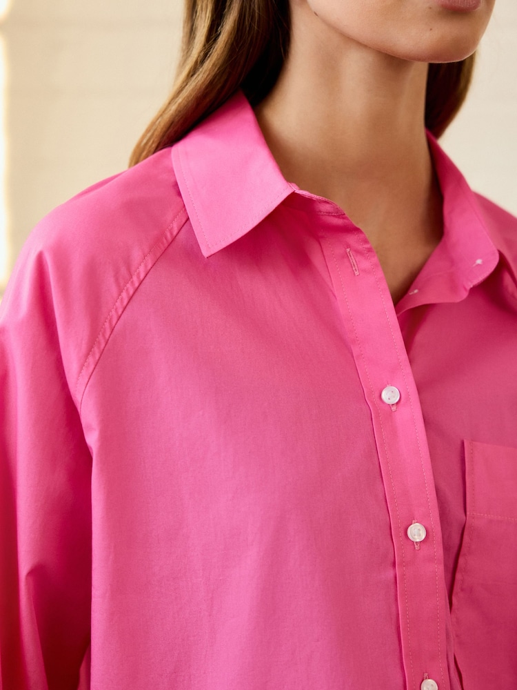 rose fuchsia - Chemise oversize à manches longues Girlfriend - Image 5 of 8