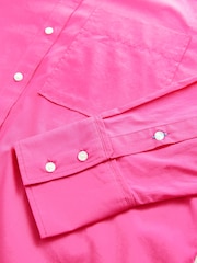 Fuchsia Pink Girlfriend Oversized Long Sleeve Shirt - Image 7 of 8