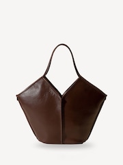 Hereu Studio Dark Brown Calella Distressed Leather Tote - Image 1 of 8