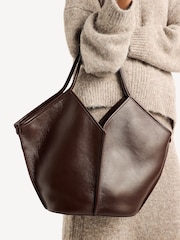 Hereu Studio Dark Brown Calella Distressed Leather Tote - Image 3 of 8