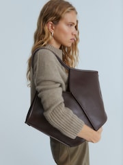 Hereu Studio Dark Brown Calella Distressed Leather Tote - Image 8 of 8