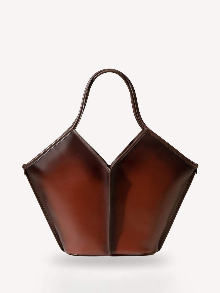 Hereu Studio Chesnut Brown Calella Distressed Leather Tote - Image 1 of 4