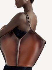 Hereu Studio Chesnut Brown Calella Distressed Leather Tote - Image 4 of 4