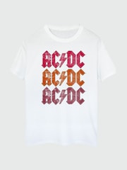Brands In White ACDC Distressed Repeat Logo Men Music T-Shirt - Image 2 of 3