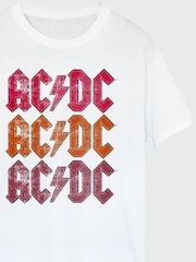 Brands In White ACDC Distressed Repeat Logo Men Music T-Shirt - Image 3 of 3