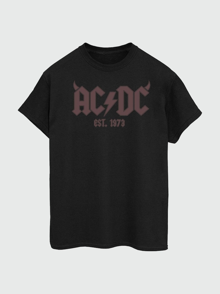 Brands In Black ACDC Horn Logo Men Music T-Shirt - Image 2 of 3
