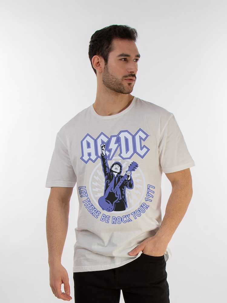 Brands In White ACDC Let There Be Rock Tour Men Music T-Shirt - Image 1 of 3