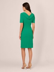 Adrianna Papell Green Stretch Crepe Dress - Image 2 of 7