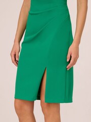 Adrianna Papell Green Stretch Crepe Dress - Image 4 of 7
