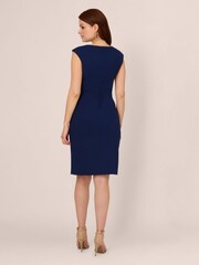 Adrianna Papell Blue Knit Crepe Short Dress - Image 2 of 7