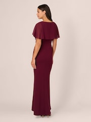 Adrianna Papell Studio Red Crepe And Chiffon Gown - Image 2 of 7