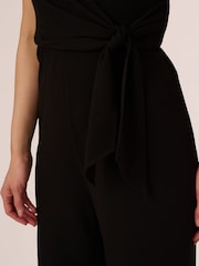 Adrianna Papell Surplice Tie Front Black Jumpsuit - Image 5 of 7