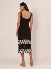 Adrianna by Adrianna Papell Crochet Sheath Midi Black Dress - Image 2 of 7