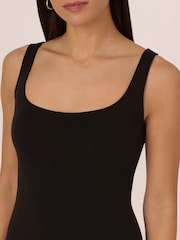 Adrianna by Adrianna Papell Crochet Sheath Midi Black Dress - Image 4 of 7