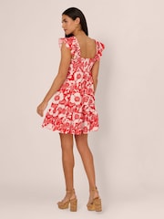 Adrianna Papell Orange Printed Short Dress - Image 2 of 7