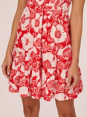 Adrianna Papell Orange Printed Short Dress - Image 4 of 7