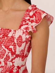 Adrianna Papell Orange Printed Short Dress - Image 5 of 7