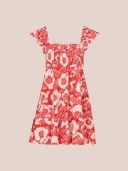 Adrianna Papell Orange Printed Short Dress - Image 6 of 7