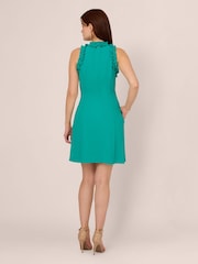Adrianna Papell Green Crepe Midi Dress - Image 2 of 7