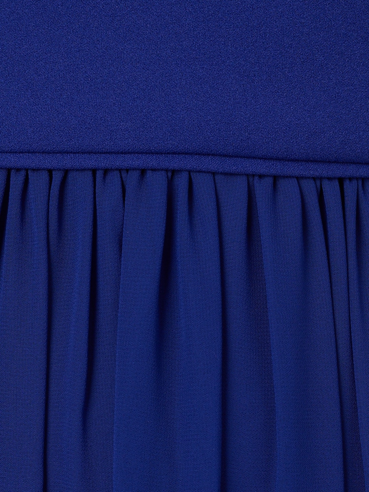 Adrianna Papell Blue Crepe Chiffon Gown - Image 7 of 7 Adrianna Papell Blue Crepe Chiffon Gown - Image 7 of 7