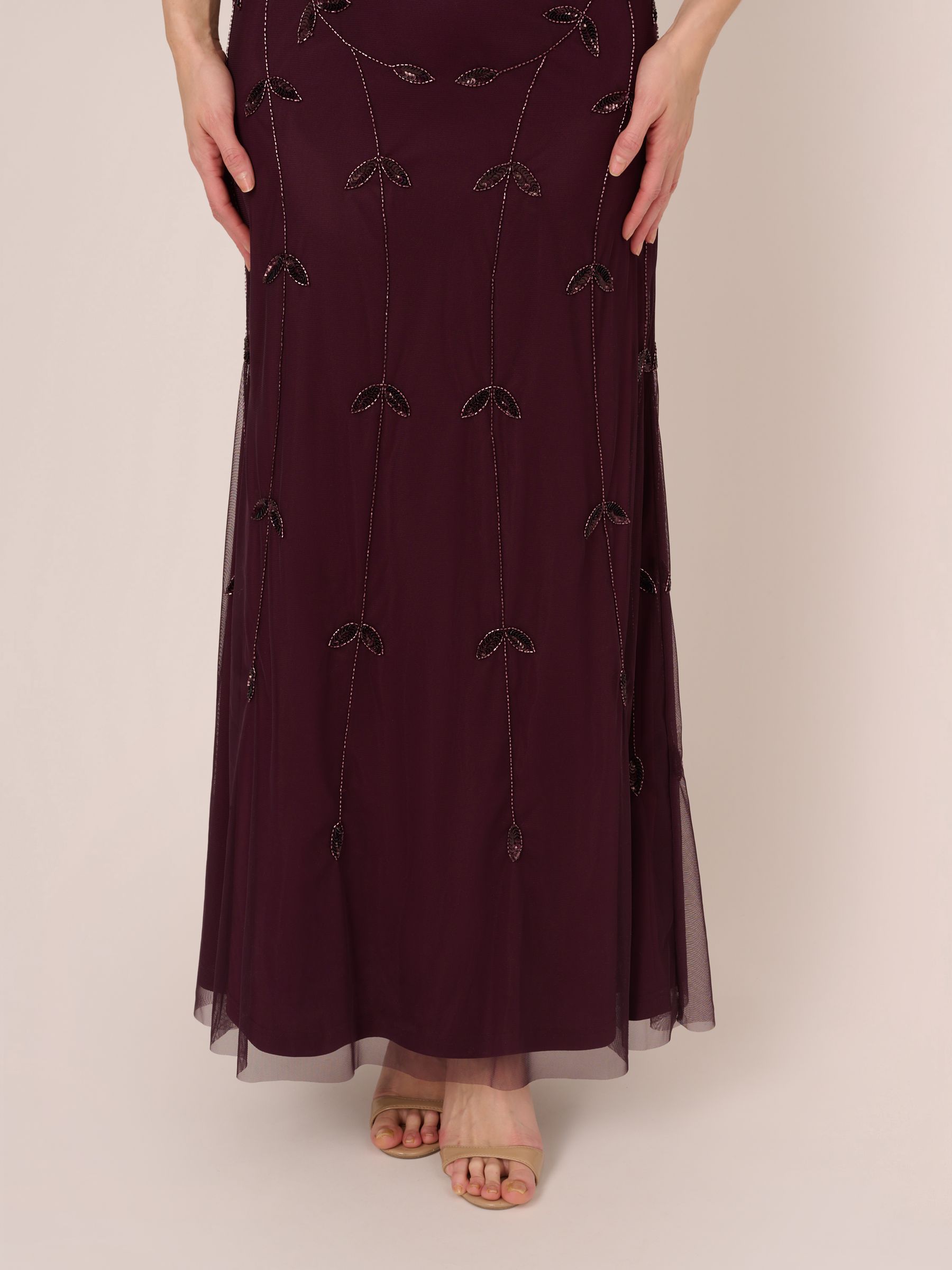 【海外限定】AdriannaPapell ドレス☆Studio Beaded Blouson Sle Buy Adrianna Papell Studio Red Beaded Blouson Long Dress