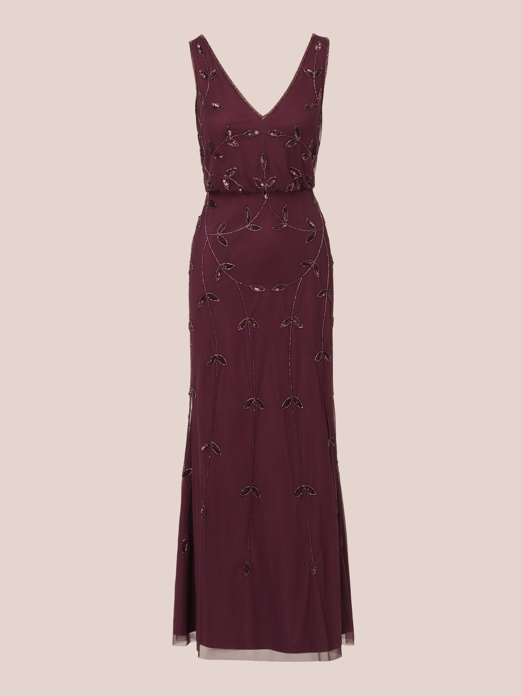 【海外限定】AdriannaPapell ドレス☆Studio Beaded Blouson Sle Buy Adrianna Papell Studio Red Beaded Blouson Long Dress