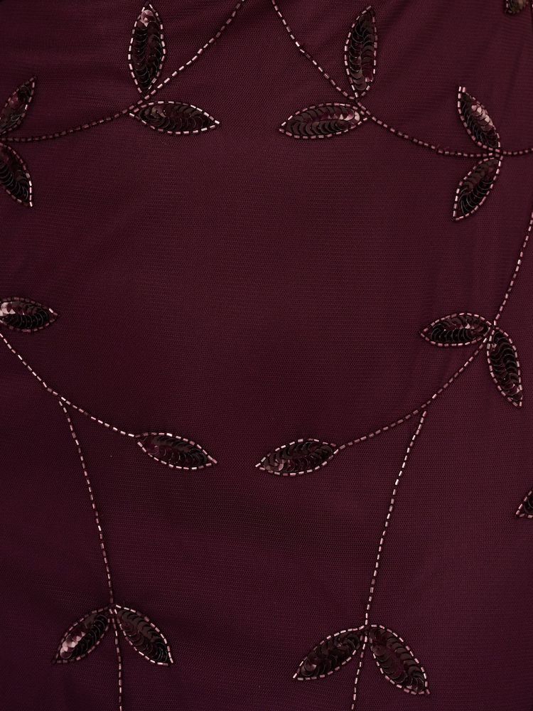 Adrianna Papell Studio Red Beaded Blouson Long Dress - Image 7 of 7