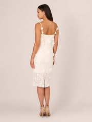 Adrianna Papell Embroidered Lace Midi White Dress - Image 2 of 7