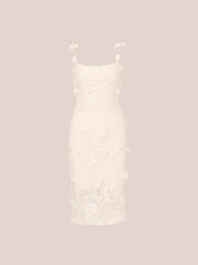 Adrianna Papell Embroidered Lace Midi White Dress - Image 6 of 7