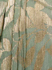 Adrianna Papell Green Foil Leaf Draped Gown - Image 6 of 6
