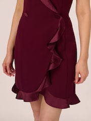 Adrianna Papell Burgundy Red Halter Tuxedo Crepe Dress - Image 5 of 7