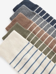 Neutral Stripe Pattern Socks 5 Pack - Image 8 of 8