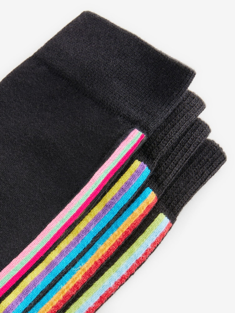Black Striped Signature Bamboo Socks 4 Pack - Image 1 of 7
