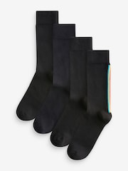 Black Striped Signature Bamboo Socks 4 Pack - Image 2 of 7