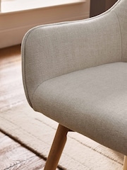 Set of 2 Brushed Weave Oyster Birkley Dining Chairs - Image 2 of 10