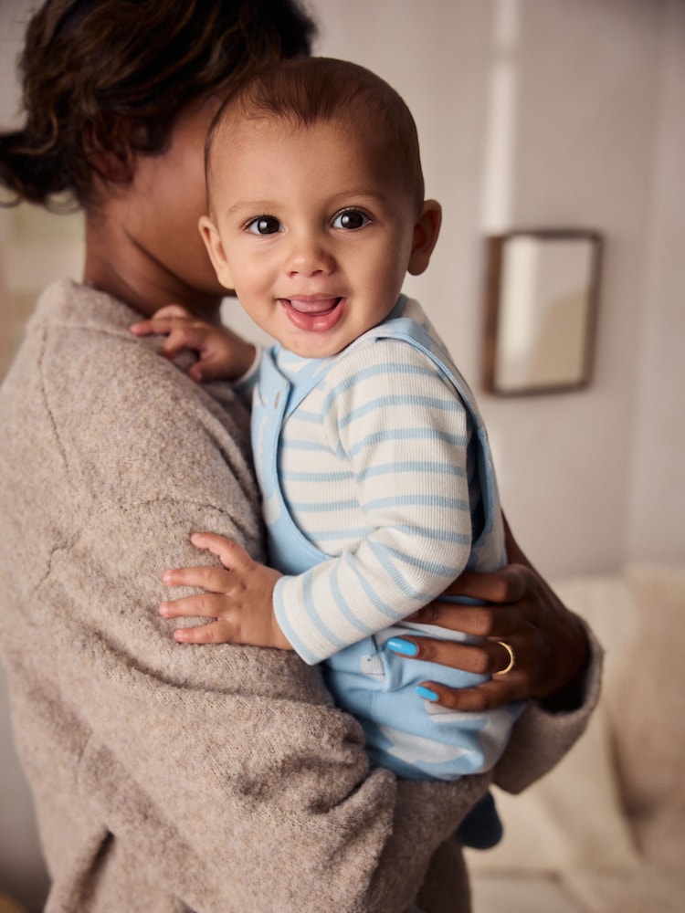 Blue Crocodile Jersey Baby Dungarees And Bodysuit Set (0mths-2yrs) - Image 3 of 11