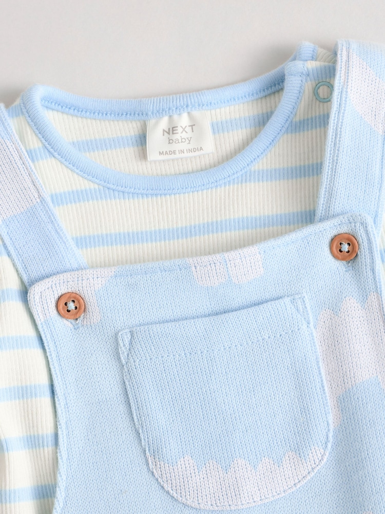 Blue Crocodile Jersey Baby Dungarees And Bodysuit Set (0mths-2yrs) - Image 7 of 11