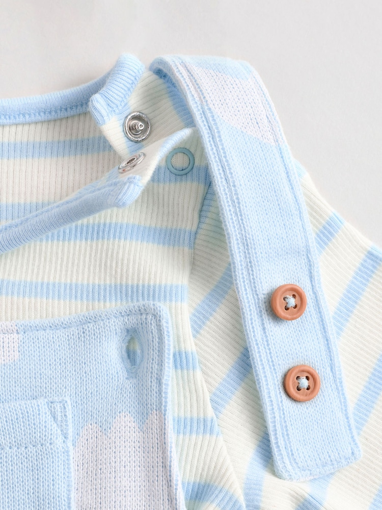 Blue Crocodile Jersey Baby Dungarees And Bodysuit Set (0mths-2yrs) - Image 9 of 11