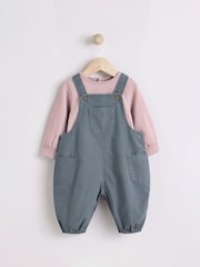 Gris antracita - Conjunto de peto y bodi tejido de algodón 100 % para bebé (0 meses - 2 años) - Imagen 1 de 14