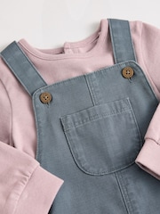 Gris antracita - Conjunto de peto y bodi tejido de algodón 100 % para bebé (0 meses - 2 años) - Imagen 12 de 14