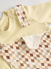 Mineral Harlequin Baby Woven 100% Cotton Dungarees and Bodysuit Set (0mths-2yrs) - Image 8 of 11