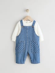 Stripe Baby Denim Dungarees and Bodysuit Set (0mths-2yrs) - Image 1 of 10