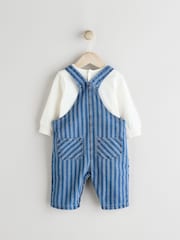 Stripe Baby Denim Dungarees and Bodysuit Set (0mths-2yrs) - Image 2 of 10