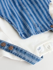 Stripe Baby Denim Dungarees and Bodysuit Set (0mths-2yrs) - Image 7 of 10