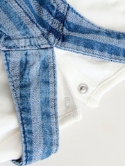 Stripe Baby Denim Dungarees and Bodysuit Set (0mths-2yrs) - Image 8 of 10
