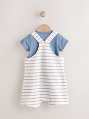 Azul náutico - Jersey 100% Cotton Dungaree and Bodysuit Baby Set (0mths-2yrs) - Imagen 3 de 9