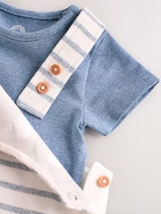 Azul náutico - Jersey 100% Cotton Dungaree and Bodysuit Baby Set (0mths-2yrs) - Imagen 6 de 9