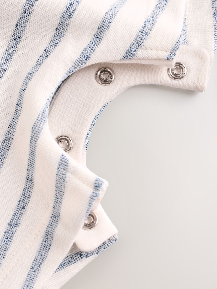 Blue Nautical Jersey 100% Cotton Dungaree and Bodysuit Baby Set (0mths-2yrs) - Image 7 of 9