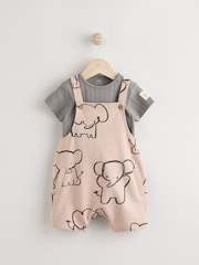 Mono-Elefant - Jersey-Babyset aus 100 % Baumwolle mit Latzhose und Body (0Monate -2Jahre) - Bild 1 von 9